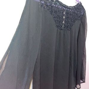 See through black shirt